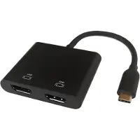 Deltaco USBC-2HDMI USB-C naar 2x HDMI Adapter - MultiStream - 2x 4K/60Hz - Zwart
