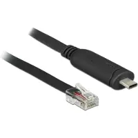 DeLOCK USB-C (m) naar RJ45 (m) seriële RS232 adapter / zwart - 2 meter
