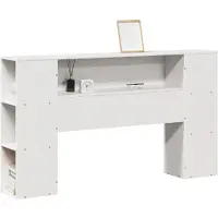 vidaXL Hoofdbord met opbergruimte 150 cm massief grenenhout wit