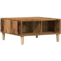 vidaXL Salontafel 60x60x30 cm bewerkt hout oud houtkleurig