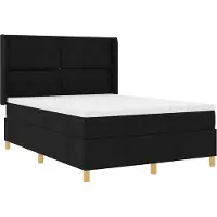vidaXL Boxspring bed met LED-stripverlichting Zwart 160 x 200 cm Stof