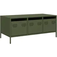 vidaXL Salontafel 101,5x50x43,5 cm koudgewalst staal olijfgroen
