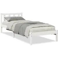 vidaXL Bedframe extra lang zonder matras grenenhout wit 100x220 cm