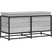 vidaXL Opbergbox met deksel 100x40x51,5 cm bewerkt hout grijs sonoma