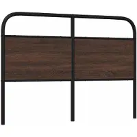 vidaXL Vervangend hoofdbord 135 cm bewerkt hout en staal bruin eikenkleurig