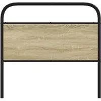 vidaXL Vervangend hoofdbord 90 cm staal en bewerkt hout sonoma eikenkleurig