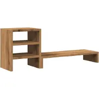 vidaXL Monitorstandaard met bureau-organizer hout artisanaal eiken