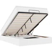 vidaXL Ottoman bed met matras 140x200cm kunstleer wit