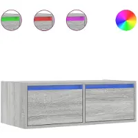 vidaXL Tv-meubel met LED-verlichting 75x35,5x25 cm grijs sonoma eiken