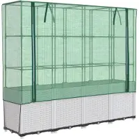 vidaXL Plantenbak verhoogd met kashoes 160x40x153 cm rattanlook