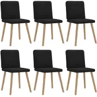 vidaXL Eetkamerstoelen 6 st stof zwart
