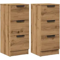 vidaXL Dressoirs 2 st 30x30x70 cm bewerkt hout artisanaal eikenkleur