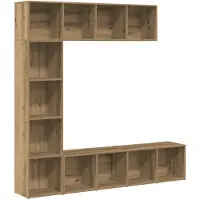 vidaXL Boekenkasten 3 st bewerkt hout artisanaal eikenkleur