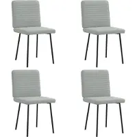 vidaXL Eetkamerstoelen 4 st fluweel lichtgrijs