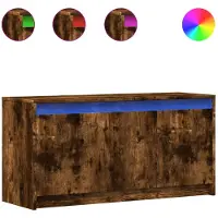 vidaXL Tv-meubel met LED 100x34x50 cm bewerkt hout gerookt eikenkleur