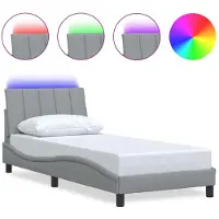 vidaXL Bedframe zonder matras "Hanko" 90x200 cm stof lichtgrijs