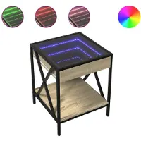 vidaXL Salontafel met Infinity LED 40x40x49 cm sonoma eikenkleurig