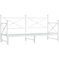 vidaXL Dagbed uitschuifbaar, zonder matras, wit, 75x190 cm, staal
