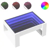 vidaXL Salontafel met Infinity LED 70x53x30 cm wit
