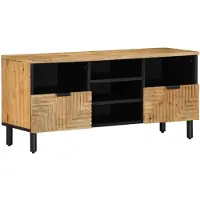 vidaXL Tv-meubel 100x33x46 cm massief mangohout bruin