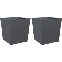 vidaXL Plantenbakken 2 st 50x50x50 cm staal antracietkleurig