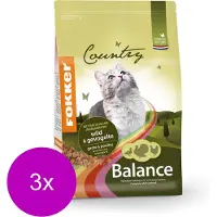 Fokker Country Balance Cat Wild&Gevogelte - Kattenvoer - 3 x 2.5 kg