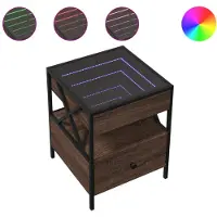 vidaXL Salontafel met Infinity LED 40x40x51 cm bruin eikenkleurig