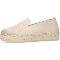 Manfield - Dames - Taupe suède espadrilles - Maat 38
