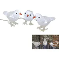 Hit Vogels 15 cm x3 acryl LED ip44 excl. batterijen OUTDOOR Kerst