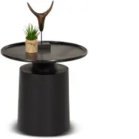 De Bommel Meubelen Bijzettafel Nessa - rond Ø50 cm - metaal Zwart - opruiming