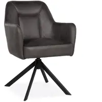 Bommel Wonen Armstoel Salina - draaibaar - microleder Oxx Antraciet - pocketvering - handgreep