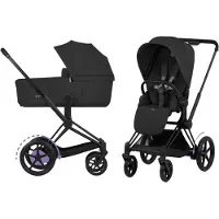 Cybex Kinderwagen e-Priam 5 Comfort Matt Black/Sepia Black incl. Foldable Carrycot