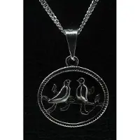 MOOYE ® - Collectie Zilveren Tortelduifjes in ring ketting hanger