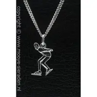 MOOYE ® - Collectie Zilveren Schaatser plat ketting hanger