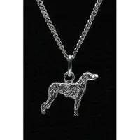 MOOYE ® - Collectie Zilveren Irish Wolfhound ketting hanger - klein