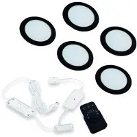Hera FR-55 Dynamic Led set van 5 spots met dimmer inbouw 24V/15W zwart