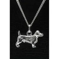 MOOYE ® - Collectie Zilveren Jack russel Terrier ruwhaar ketting hanger - groot