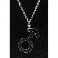 MOOYE ® - Collectie Zilveren Mannen teken ketting hanger - massief