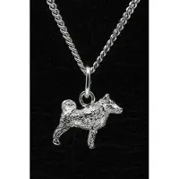 MOOYE ® - Collectie Zilveren Schipperke met staart ketting hanger - klein