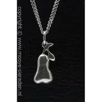 MOOYE ® - Collectie Zilveren Peer plat ketting hanger
