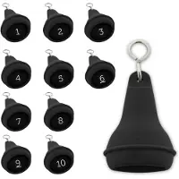 Combicraft Peervormige sleutelhangers 10 stuks (+ gravering 1 t/m 10) - Zwart