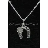 MOOYE ® - Collectie Zilveren Hoef rozet ketting hanger