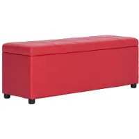 vidaXL Bankje met opbergvak 116 cm kunstleer rood