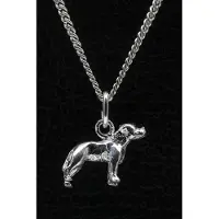 MOOYE ® - Collectie Zilveren Staffordshire bull terrier oren gecoupeerd ketting hanger - klein