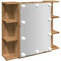 vidaXL Spiegelkast met LED-verlichting, design "Artisan Eik", 70x16,5x60 cm