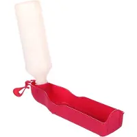 Flamingo waterfles / drinkfles voor honden fushia 750 ml met haak
