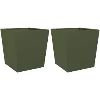 vidaXL Plantenbakken 2 st 50x50x50 cm staal olijfgroen