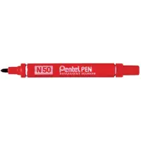 Pentel N 50 permanente marker Kogelpunt Rood 12 stuk(s)