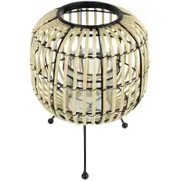 Spiru Windlicht van Metaal en Hout op Driepoot Naturel-Zwart (30 cm)