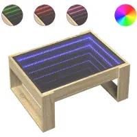 vidaXL Salontafel met Infinity LED 70x53x30 cm sonoma eikenkleurig